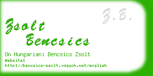 zsolt bencsics business card